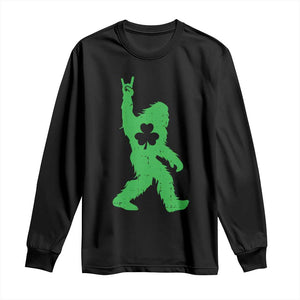 St Patricks Day Bigfoot Long Sleeve Shirt Irish Sasquatch Shamrock TS10 Black Print Your Wear