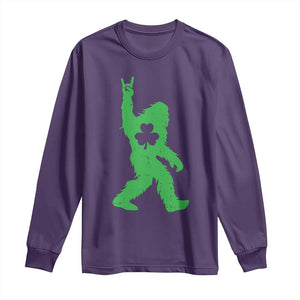 St Patricks Day Bigfoot Long Sleeve Shirt Irish Sasquatch Shamrock TS10 Purple Print Your Wear