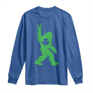 St Patricks Day Bigfoot Long Sleeve Shirt Irish Sasquatch Shamrock TS10 Royal Blue Print Your Wear