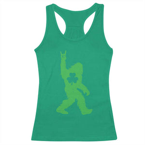 St Patricks Day Bigfoot Racerback Tank Top Irish Sasquatch Shamrock TS10 Irish Green Print Your Wear
