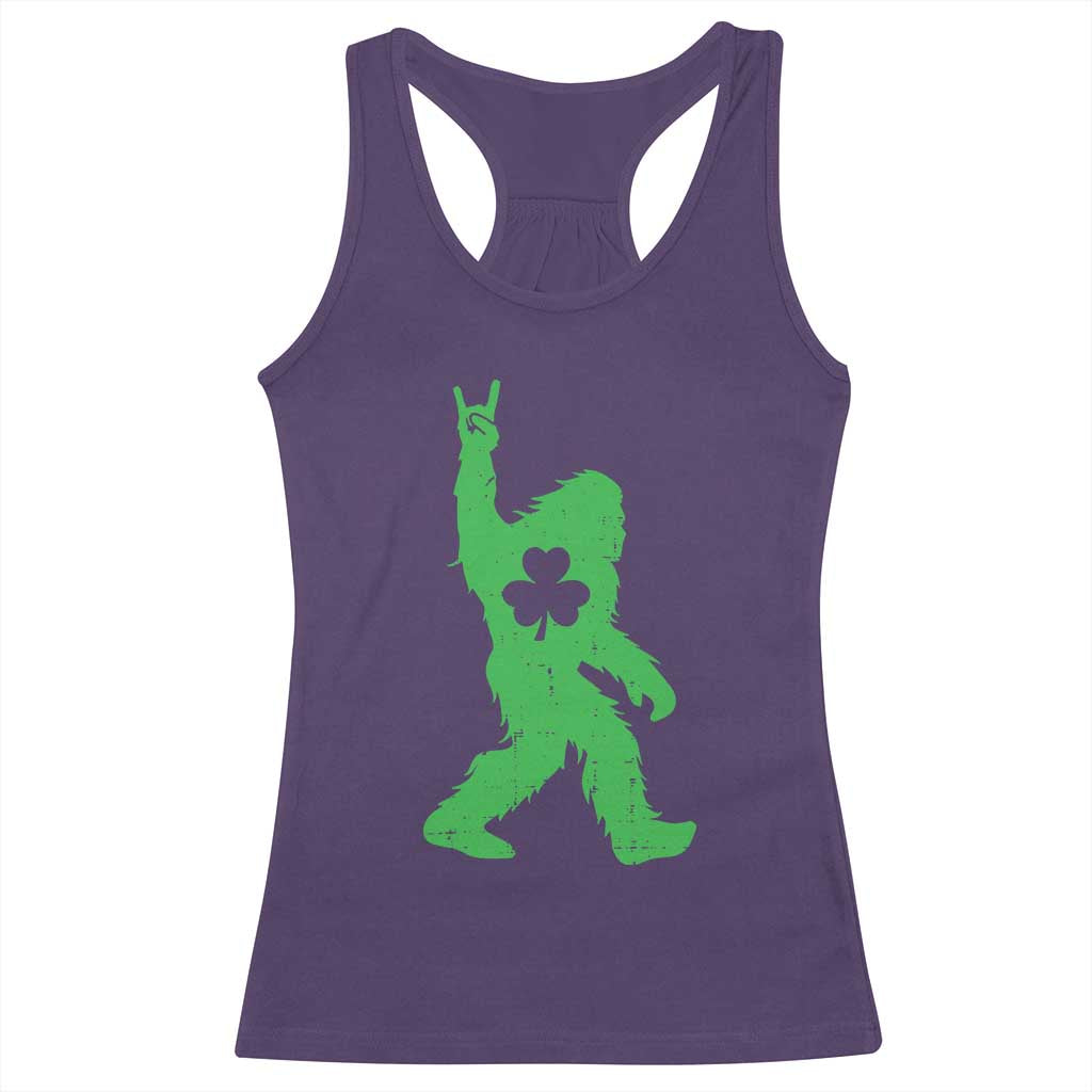 St Patricks Day Bigfoot Racerback Tank Top Irish Sasquatch Shamrock TS10 Purple Print Your Wear