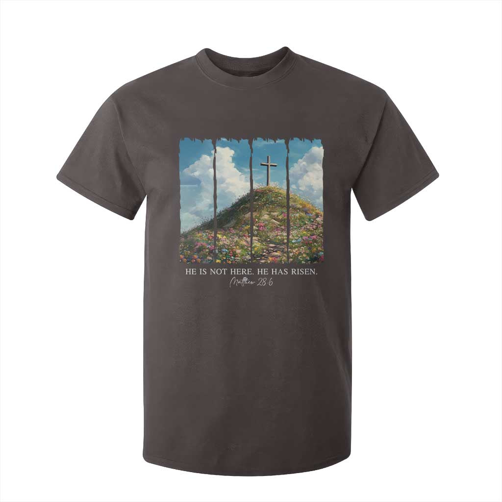 Christian Easter T Shirt For Kid He Is Not Here He Has Risen TS10 Dark Chocolate Print Your Wear