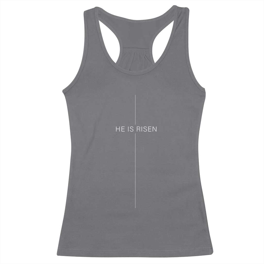 Easter Cross He Is Risen Racerback Tank Top Cross Subtle Christian Minimal Religious Faith Jesus TS10 Charcoal Print Your Wear
