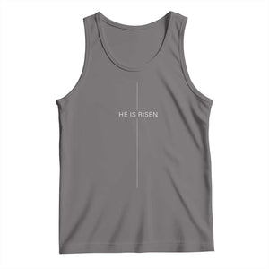 Easter Cross He Is Risen Tank Top Cross Subtle Christian Minimal Religious Faith Jesus TS10 Deep Heather Print Your Wear
