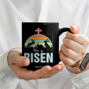 Retro He is Risen Coffee Mug Bunny Easter Cross Christian Religious Jesus Has Risen TS10 Print Your Wear