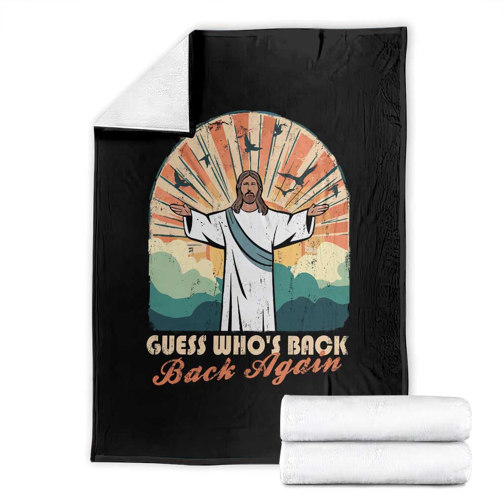 Funny Christian Easter Throw Blanket Guess Whos Back Jesus Religious TS10 Black Print Your Wear