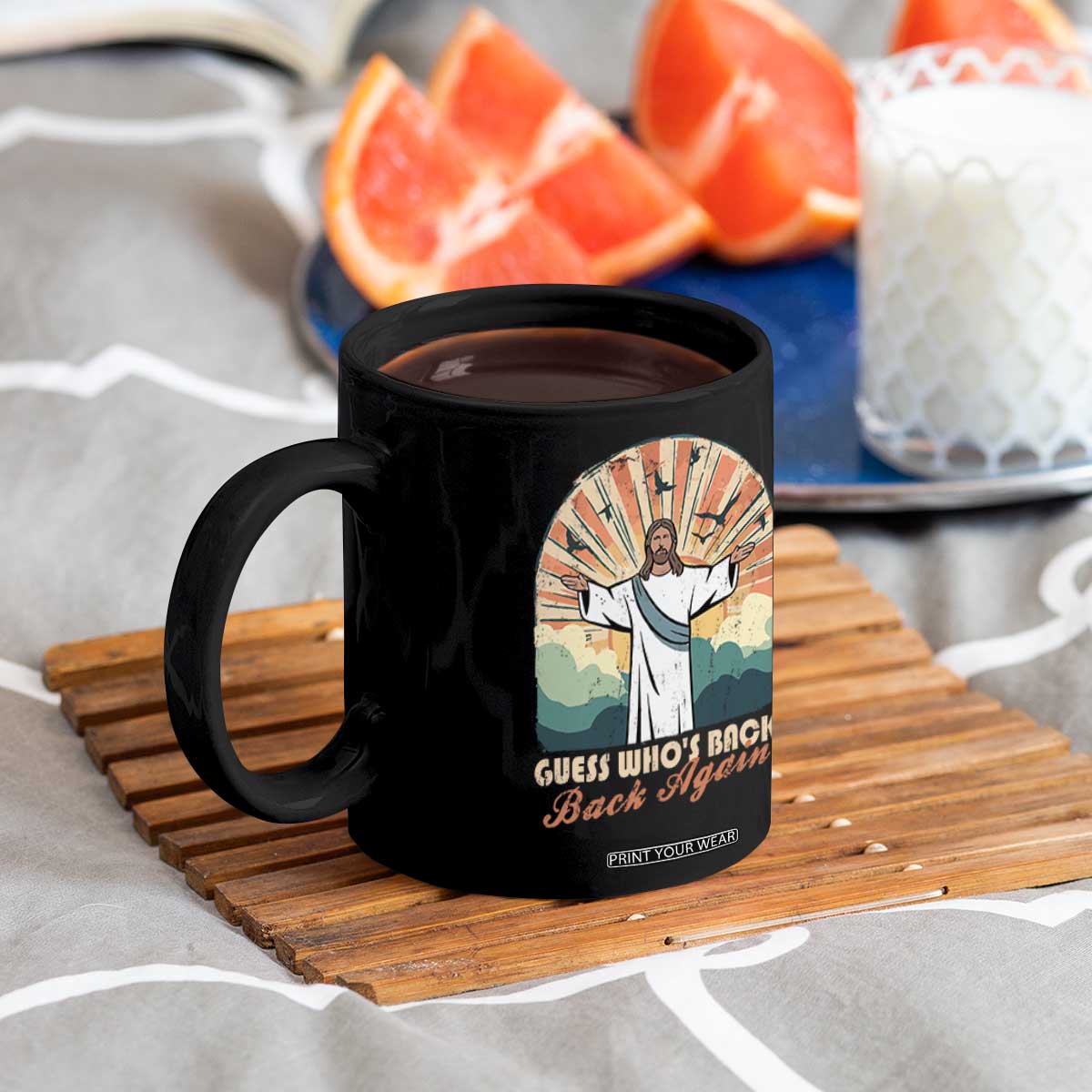 Funny Christian Easter Coffee Mug Guess Whos Back Jesus Religious TS10 Print Your Wear