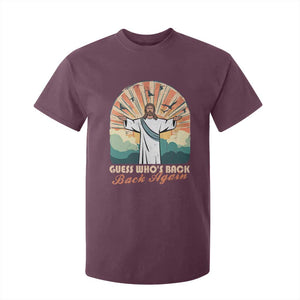Funny Christian Easter T Shirt For Kid Guess Whos Back Jesus Religious TS10 Maroon Print Your Wear