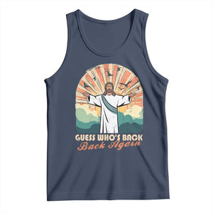 Funny Christian Easter Tank Top Guess Whos Back Jesus Religious TS10 Navy Print Your Wear