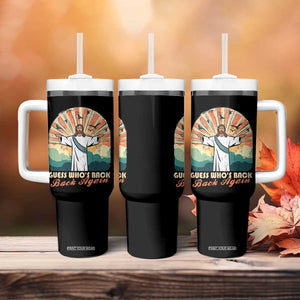 Funny Christian Easter Tumbler With Handle Guess Whos Back Jesus Religious TS10 Print Your Wear