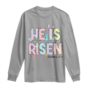He is Risen Jesus Christian Happy Easter Long Sleeve Shirt TS10 Sport Gray Print Your Wear
