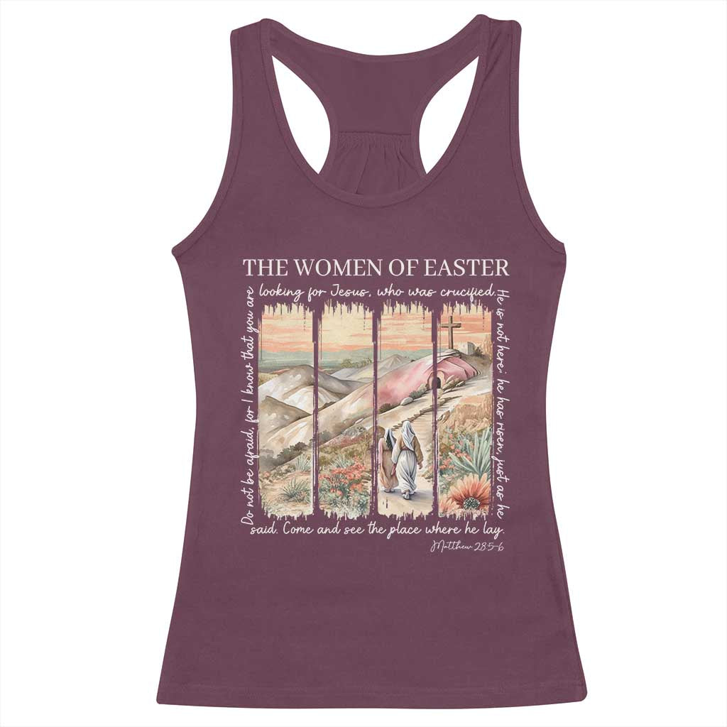 Easter Religious Racerback Tank Top Women of Easter He is Risen TS10 Maroon Print Your Wear