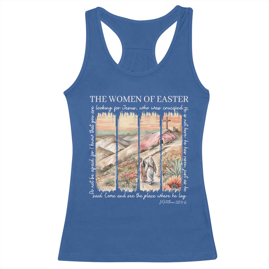 Easter Religious Racerback Tank Top Women of Easter He is Risen TS10 Royal Blue Print Your Wear