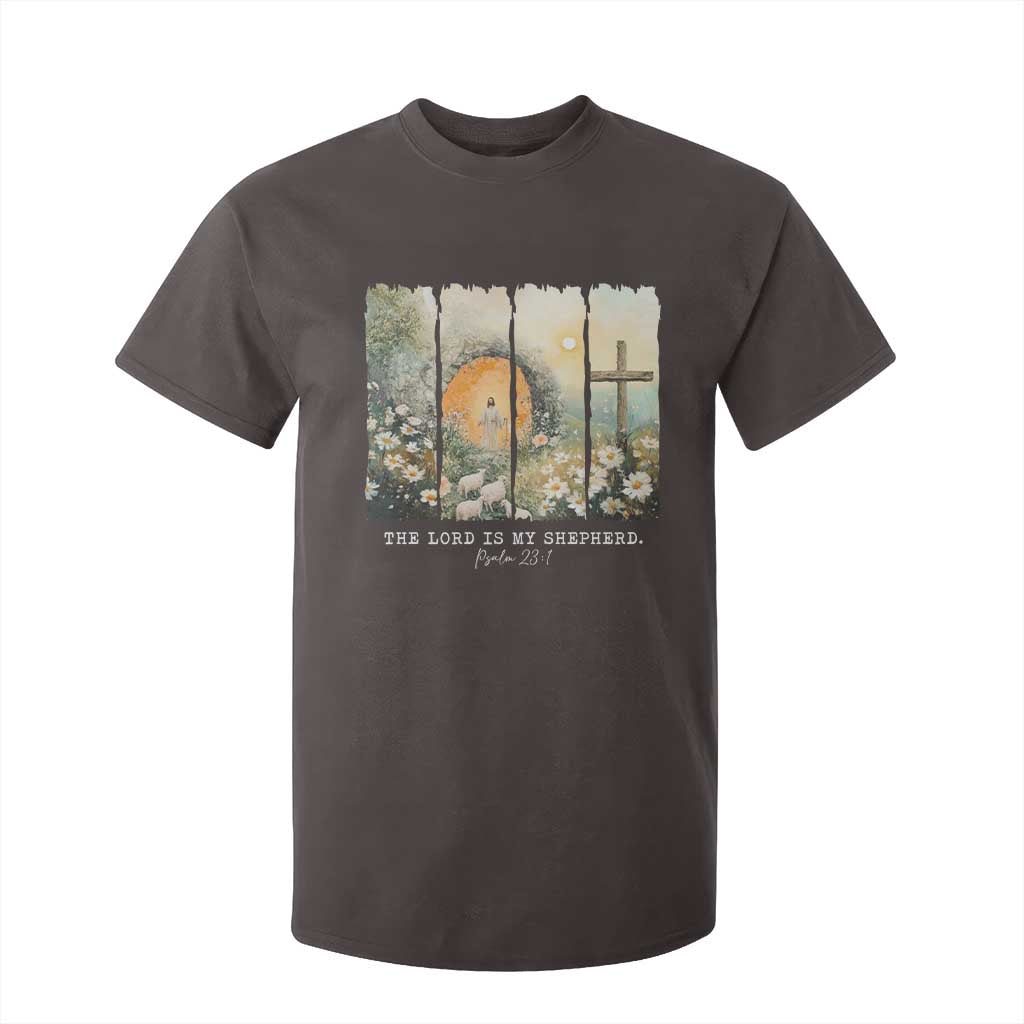 Lord Is My Shepherd T Shirt For Kid Easter Religious Christian Cross Bible Verse TS10 Dark Chocolate Print Your Wear