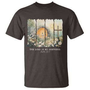 Lord Is My Shepherd T Shirt Easter Religious Christian Cross Bible Verse TS10 Dark Chocolate Print Your Wear