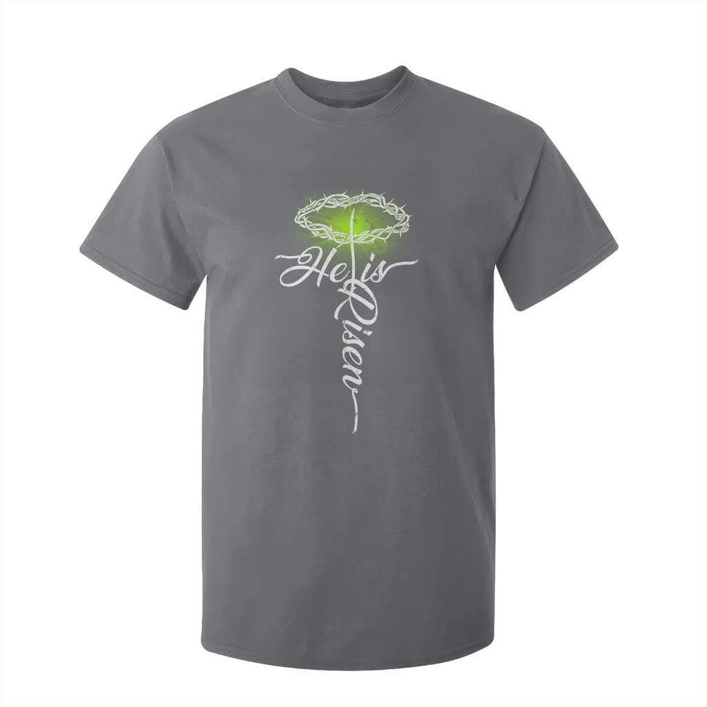 He Is Risen T Shirt For Kid Cross Jesus Religious Easter TS10 Charcoal Print Your Wear