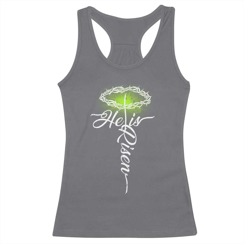 He Is Risen Racerback Tank Top Cross Jesus Religious Easter TS10 Charcoal Print Your Wear