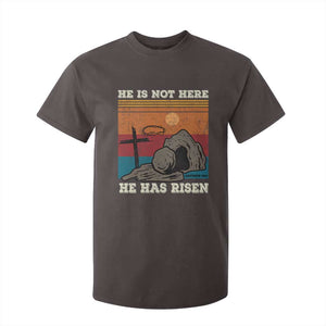 Jesus He is Risen T Shirt For Kid Matthew 28:6 Vintage Christian Easter TS10 Dark Chocolate Print Your Wear