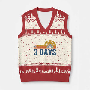 Easter A Lot Can Happen in 3 Days V-Neck Knit Sweater Vest Retro Religious Easter Christian TS10 Beige Red Print Your Wear