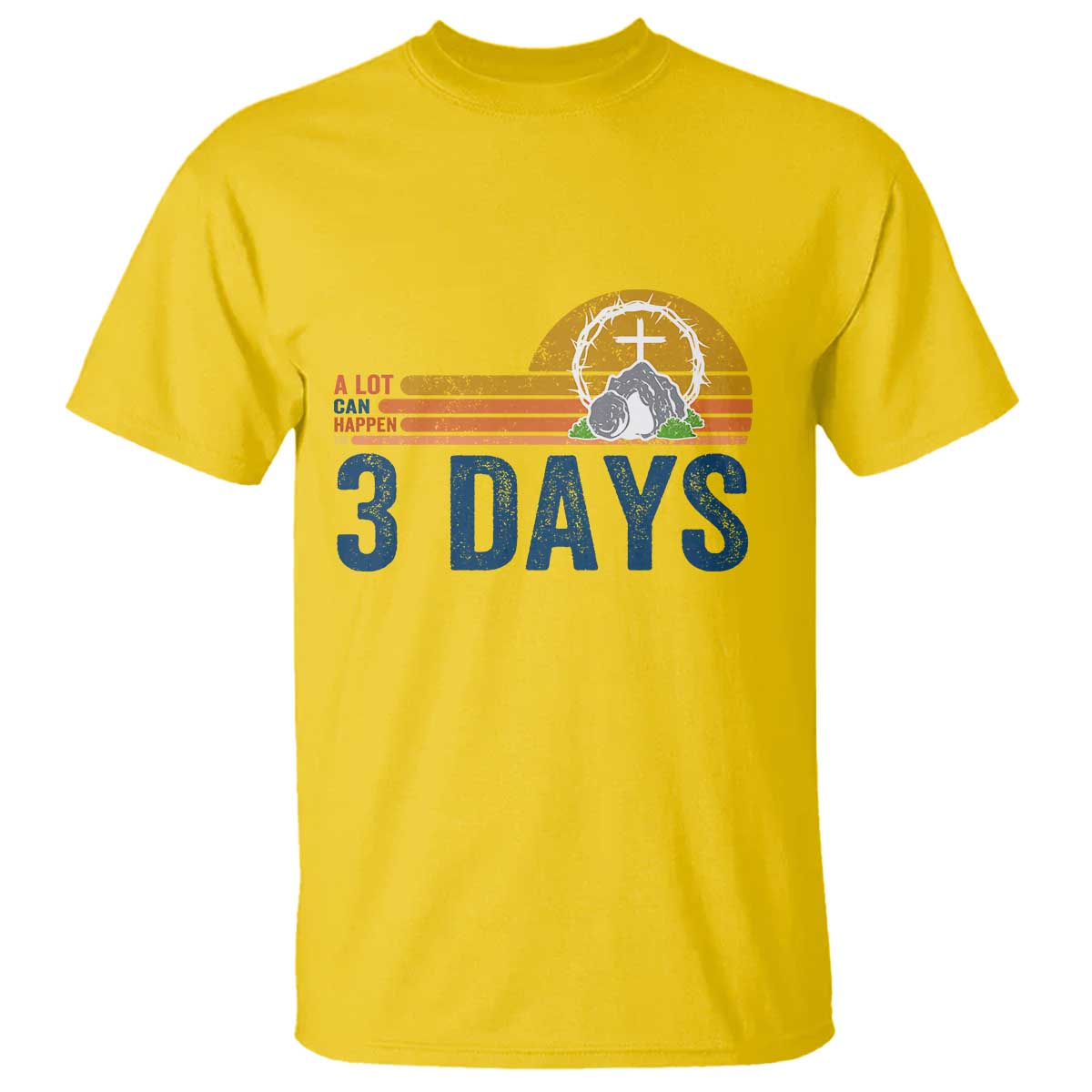 Easter A Lot Can Happen in 3 Days T Shirt Retro Religious Easter Christian TS10 Daisy Print Your Wear