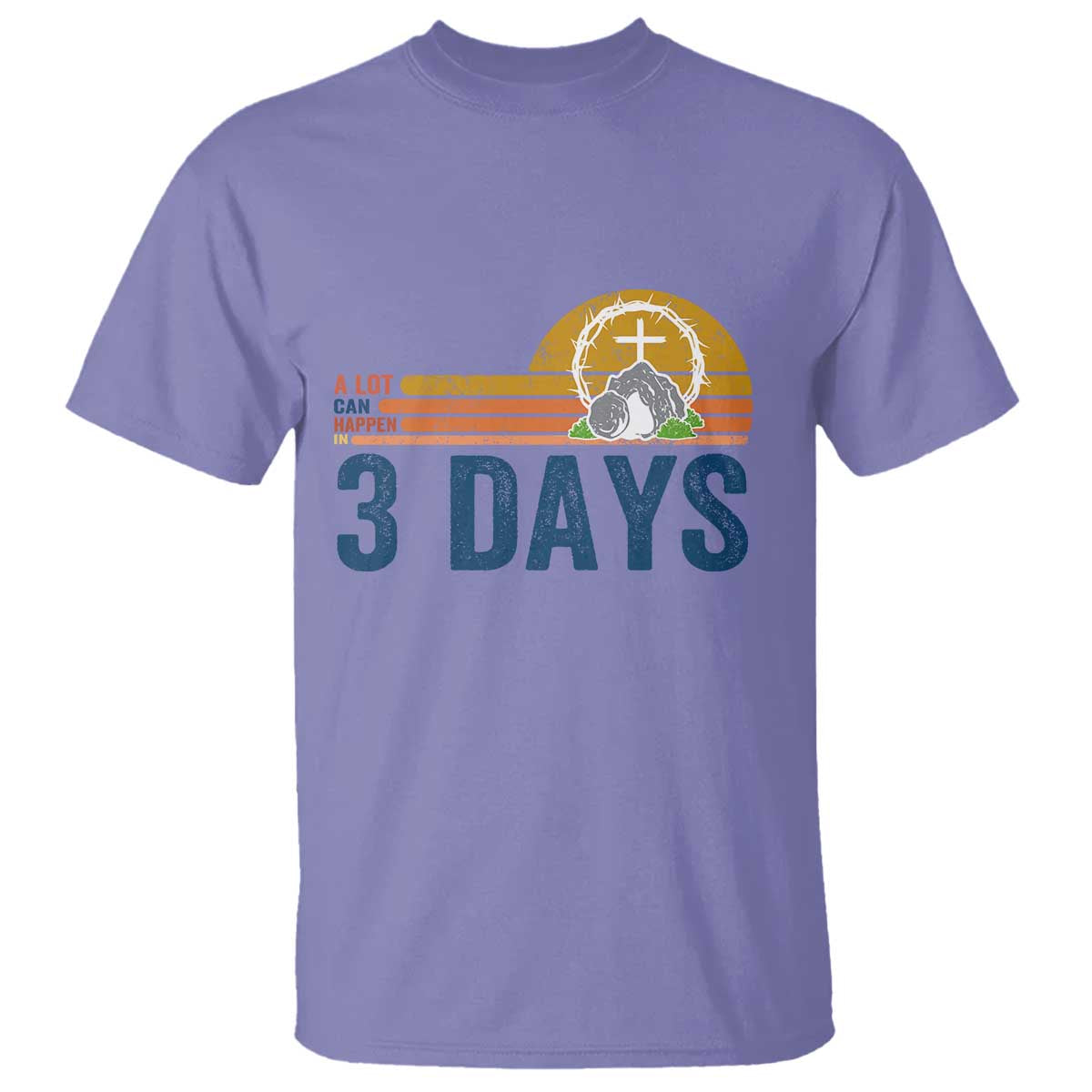 Easter A Lot Can Happen in 3 Days T Shirt Retro Religious Easter Christian TS10 Violet Print Your Wear
