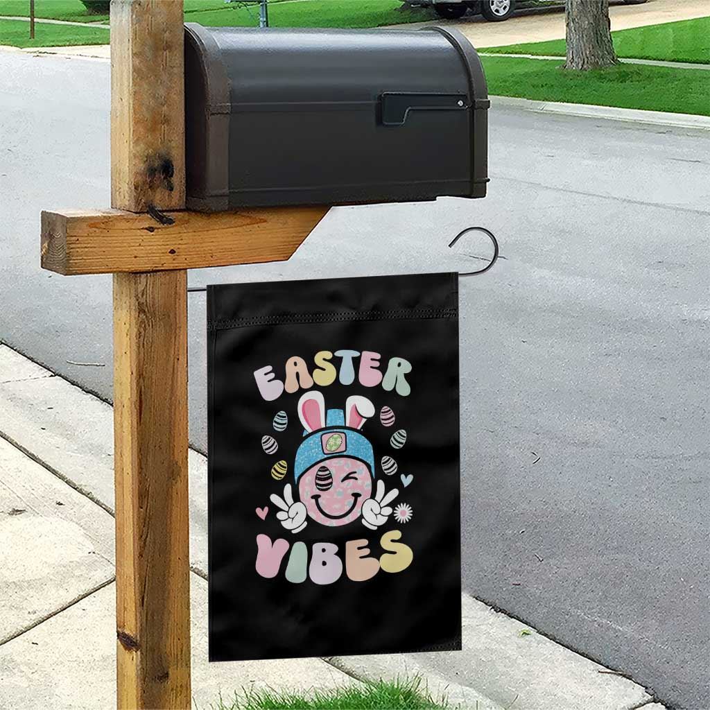 Groovy Easter Vibes Garden Flag Retro Bunny Smile Eggs TS10 Print Your Wear