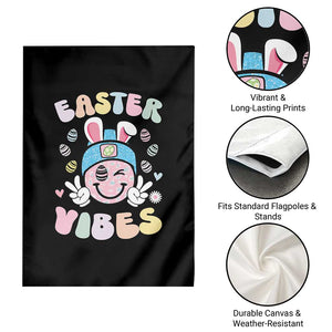 Groovy Easter Vibes Garden Flag Retro Bunny Smile Eggs TS10 Print Your Wear