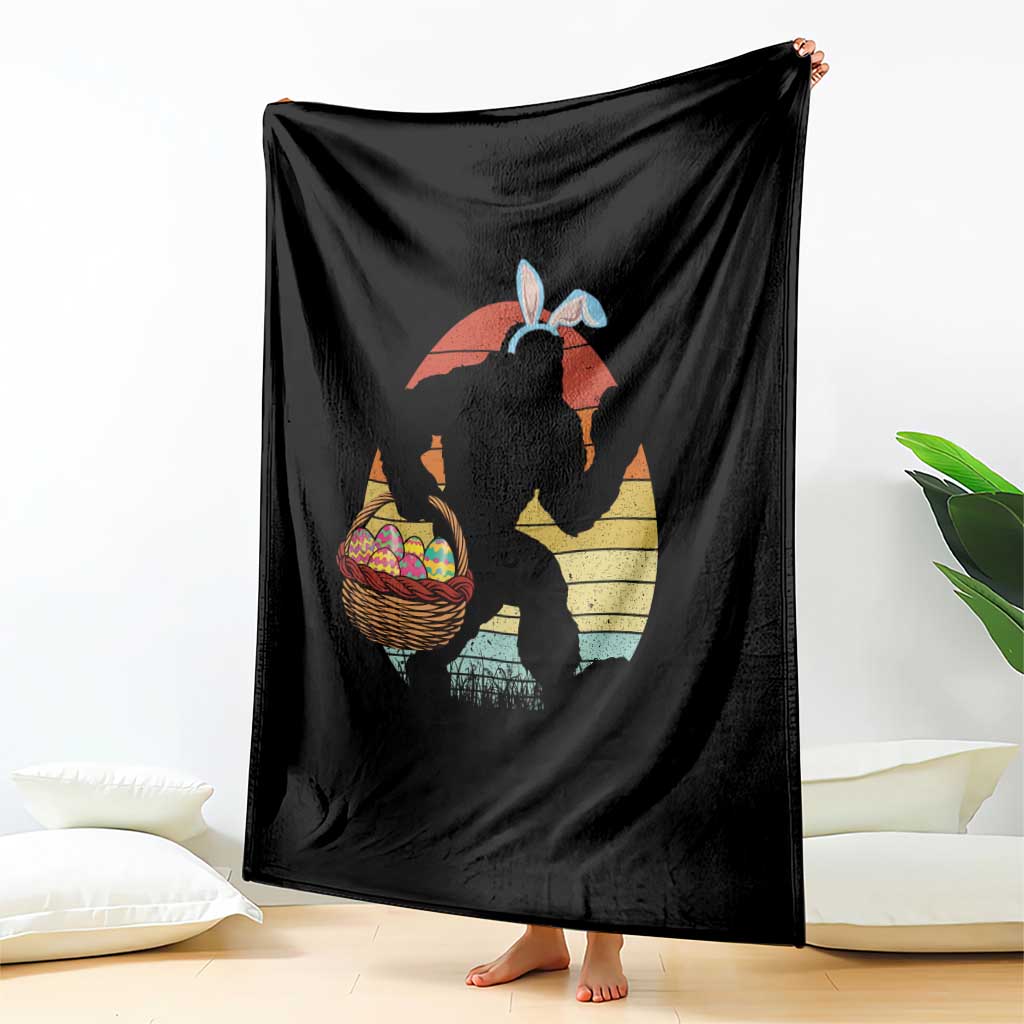 Bigfoot Easter Throw Blanket Bunny Sasquatch Eggs Retro TS10 Print Your Wear