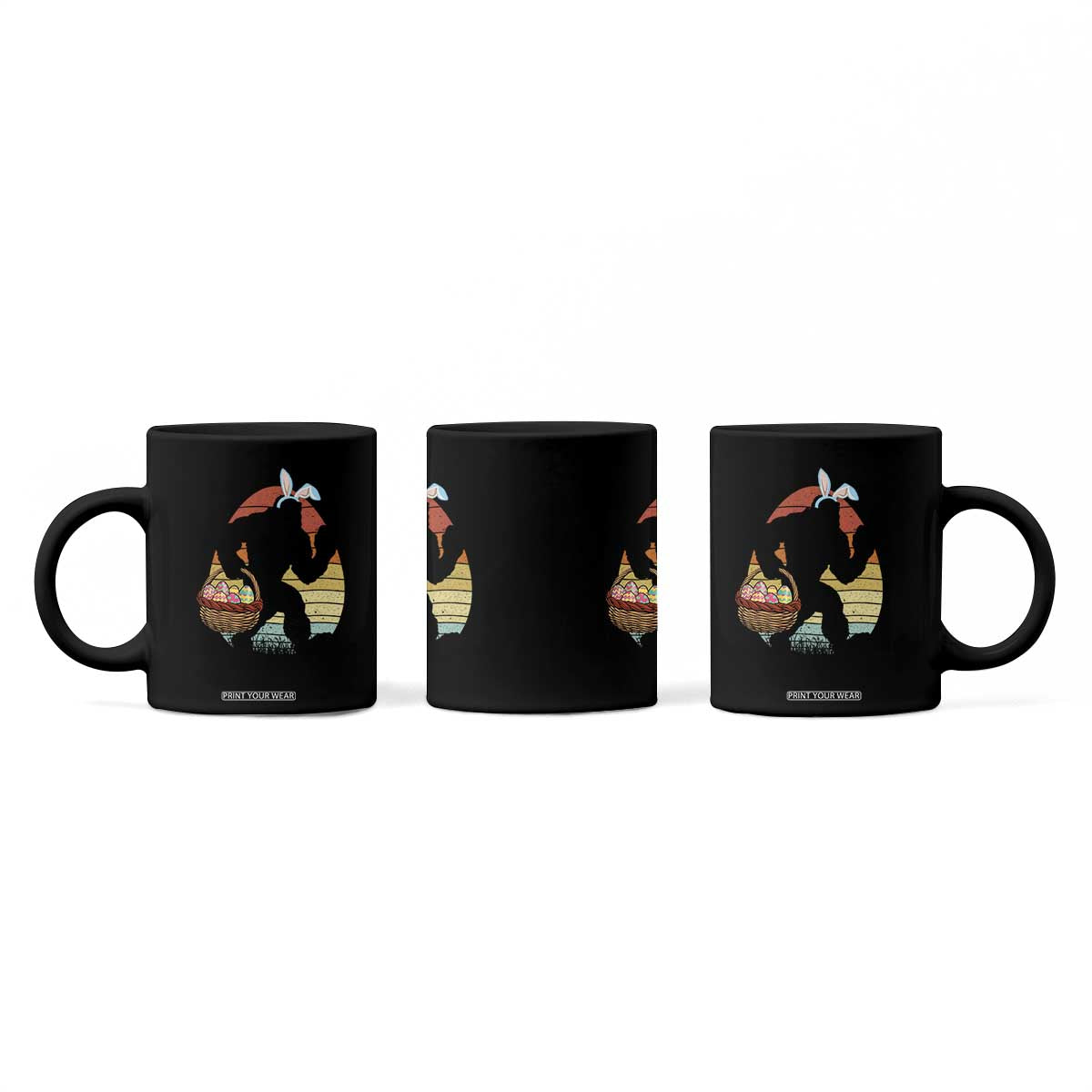 Bigfoot Easter Coffee Mug Bunny Sasquatch Eggs Retro TS10 Print Your Wear
