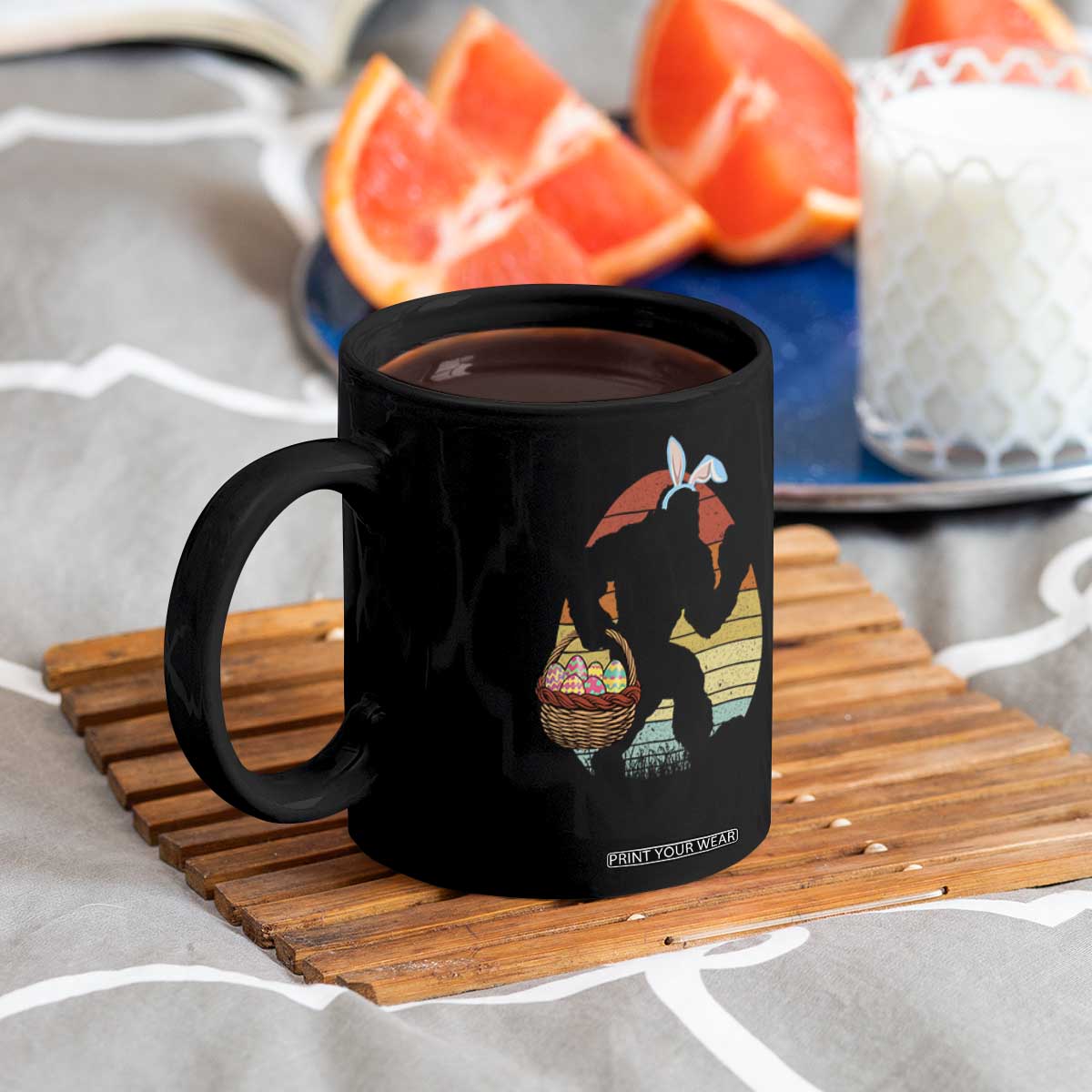 Bigfoot Easter Coffee Mug Bunny Sasquatch Eggs Retro TS10 Print Your Wear