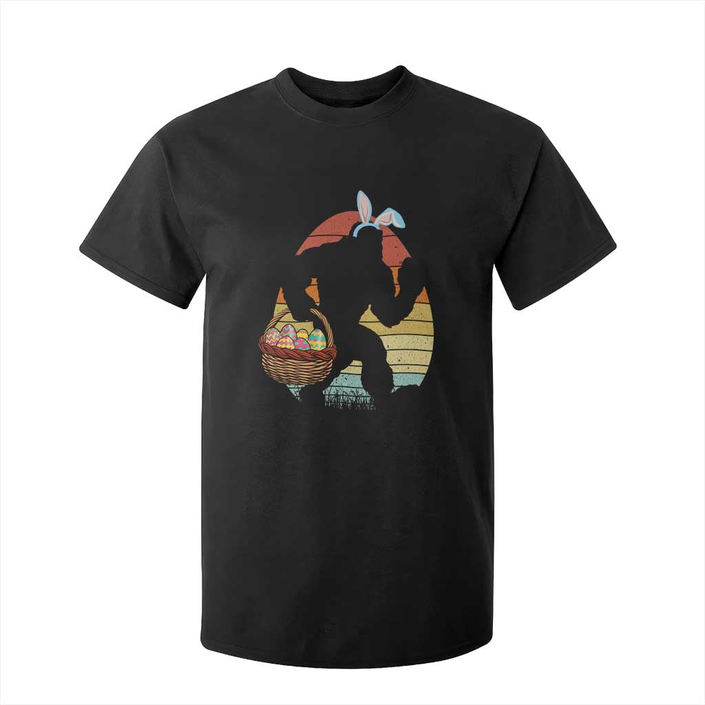 Bigfoot Easter T Shirt For Kid Bunny Sasquatch Eggs Retro TS10 Black Print Your Wear