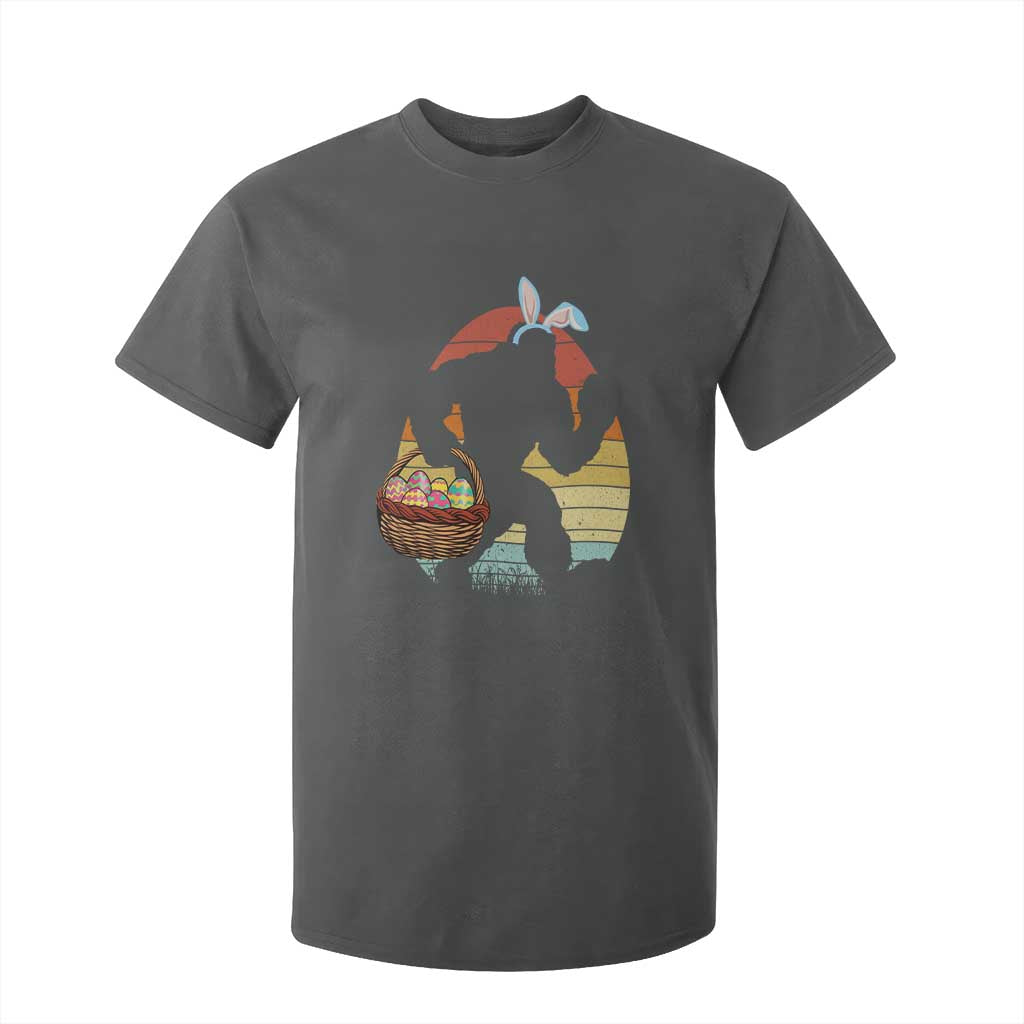 Bigfoot Easter T Shirt For Kid Bunny Sasquatch Eggs Retro TS10 Dark Heather Print Your Wear