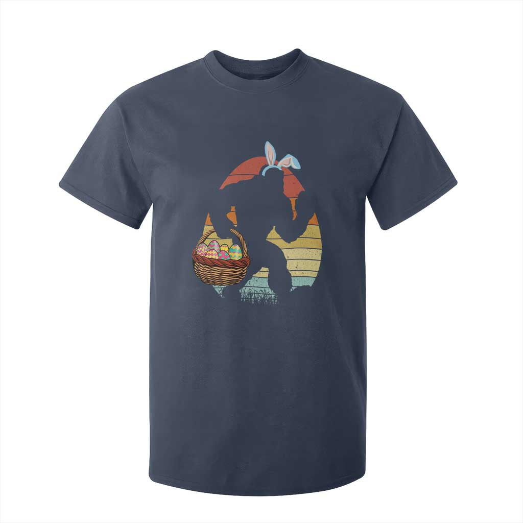 Bigfoot Easter T Shirt For Kid Bunny Sasquatch Eggs Retro TS10 Navy Print Your Wear