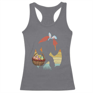 Bigfoot Easter Racerback Tank Top Bunny Sasquatch Eggs Retro TS10 Charcoal Print Your Wear