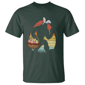 Bigfoot Easter T Shirt Bunny Sasquatch Eggs Retro TS10 Dark Forest Green Print Your Wear