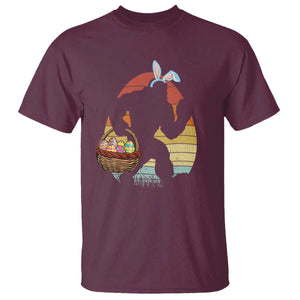 Bigfoot Easter T Shirt Bunny Sasquatch Eggs Retro TS10 Maroon Print Your Wear