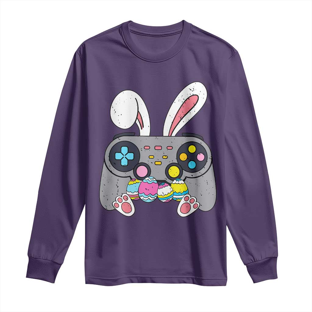 Easter Video Game Long Sleeve Shirt Bunny Eggs Gaming Gamer TS10 Purple Print Your Wear