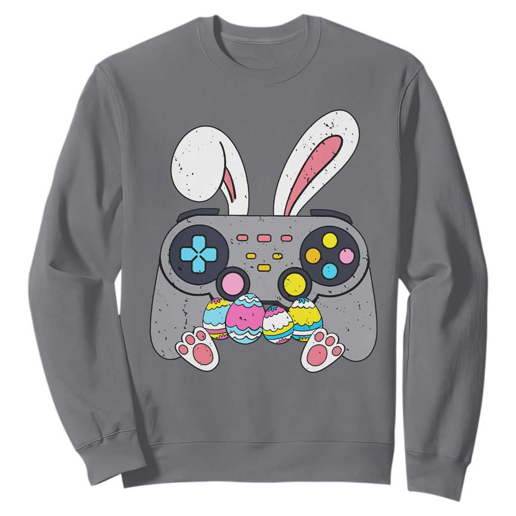 Easter Video Game Sweatshirt Bunny Eggs Gaming Gamer TS10 Charcoal Print Your Wear