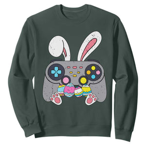 Easter Video Game Sweatshirt Bunny Eggs Gaming Gamer TS10 Dark Forest Green Print Your Wear