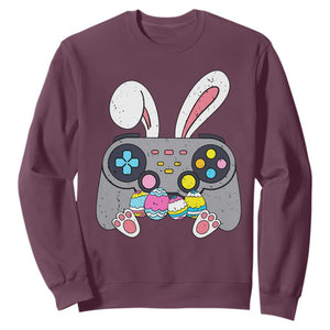 Easter Video Game Sweatshirt Bunny Eggs Gaming Gamer TS10 Maroon Print Your Wear