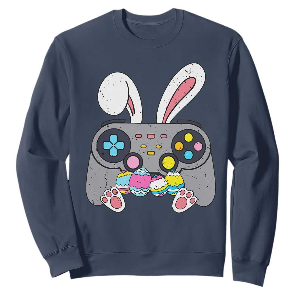Easter Video Game Sweatshirt Bunny Eggs Gaming Gamer TS10 Navy Print Your Wear