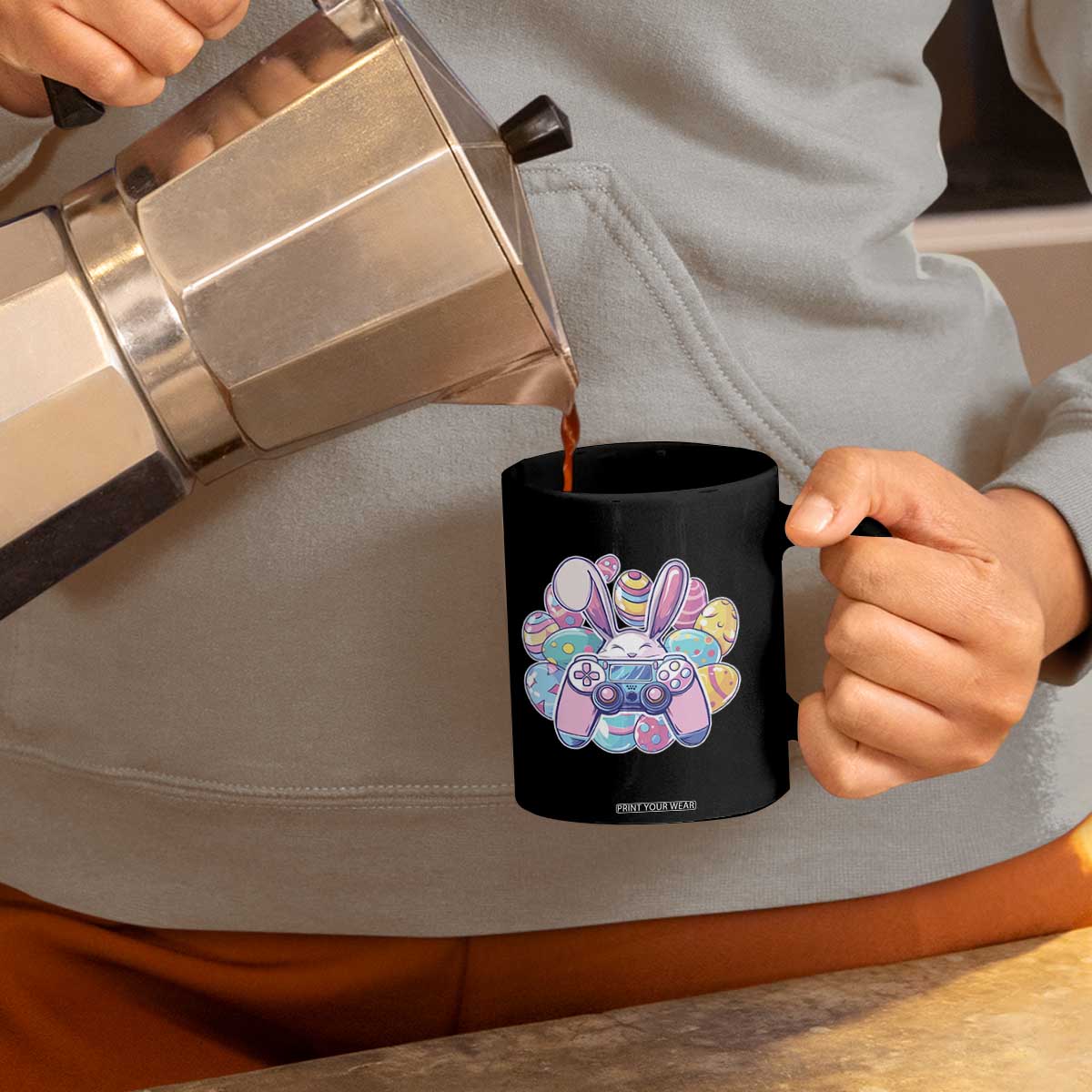 Easter Video Game Coffee Mug Cute Bunny Eggs Gaming Gamer TS10 Print Your Wear
