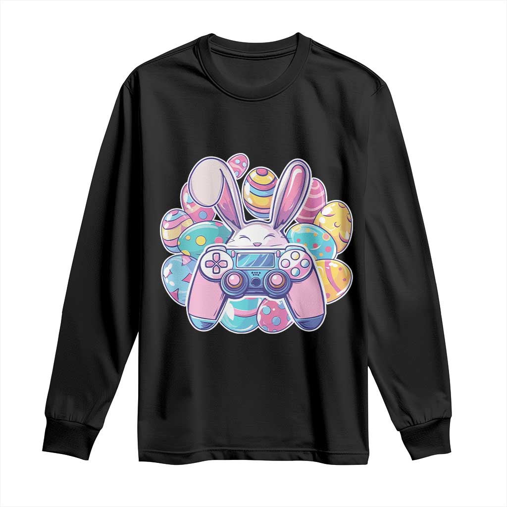 Easter Video Game Long Sleeve Shirt Cute Bunny Eggs Gaming Gamer TS10 Black Print Your Wear