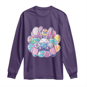 Easter Video Game Long Sleeve Shirt Cute Bunny Eggs Gaming Gamer TS10 Purple Print Your Wear