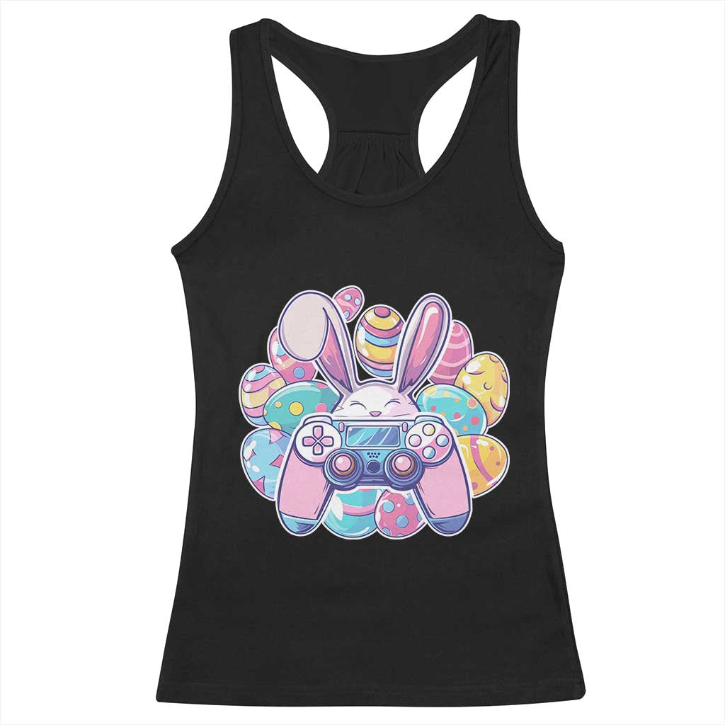 Easter Video Game Racerback Tank Top Cute Bunny Eggs Gaming Gamer TS10 Black Print Your Wear