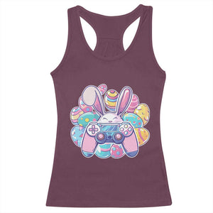 Easter Video Game Racerback Tank Top Cute Bunny Eggs Gaming Gamer TS10 Maroon Print Your Wear