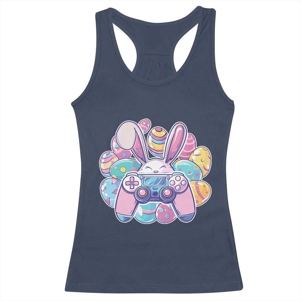 Easter Video Game Racerback Tank Top Cute Bunny Eggs Gaming Gamer TS10 Navy Print Your Wear