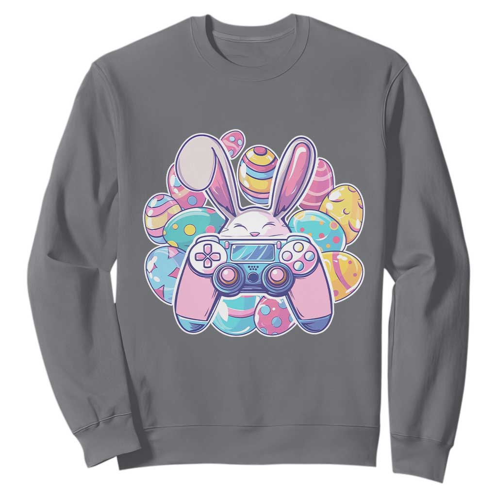 Easter Video Game Sweatshirt Cute Bunny Eggs Gaming Gamer TS10 Charcoal Print Your Wear