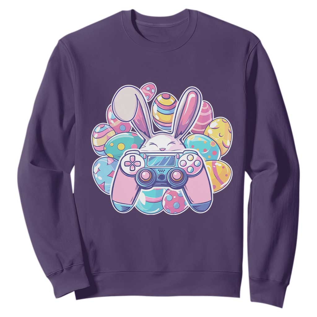 Easter Video Game Sweatshirt Cute Bunny Eggs Gaming Gamer TS10 Purple Print Your Wear