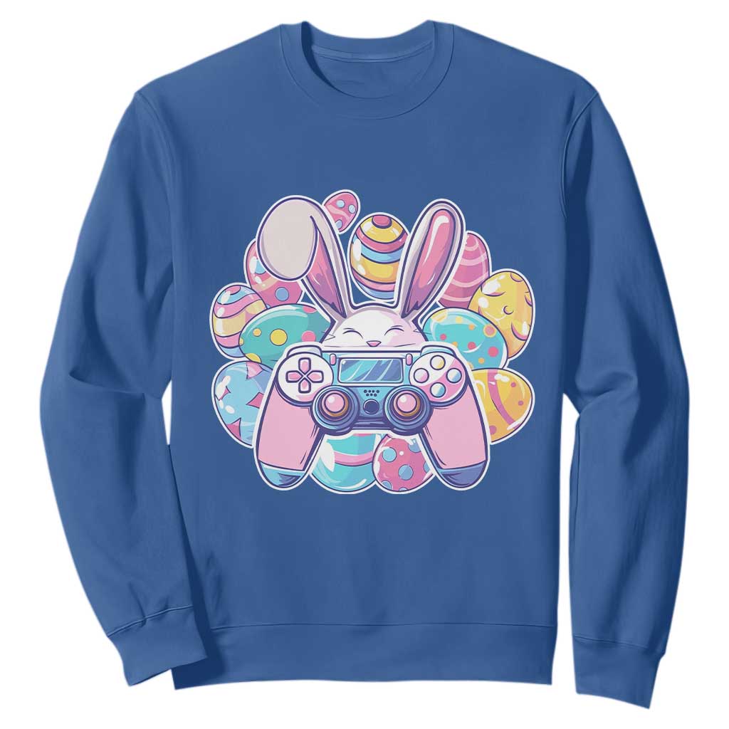 Easter Video Game Sweatshirt Cute Bunny Eggs Gaming Gamer TS10 Royal Blue Print Your Wear